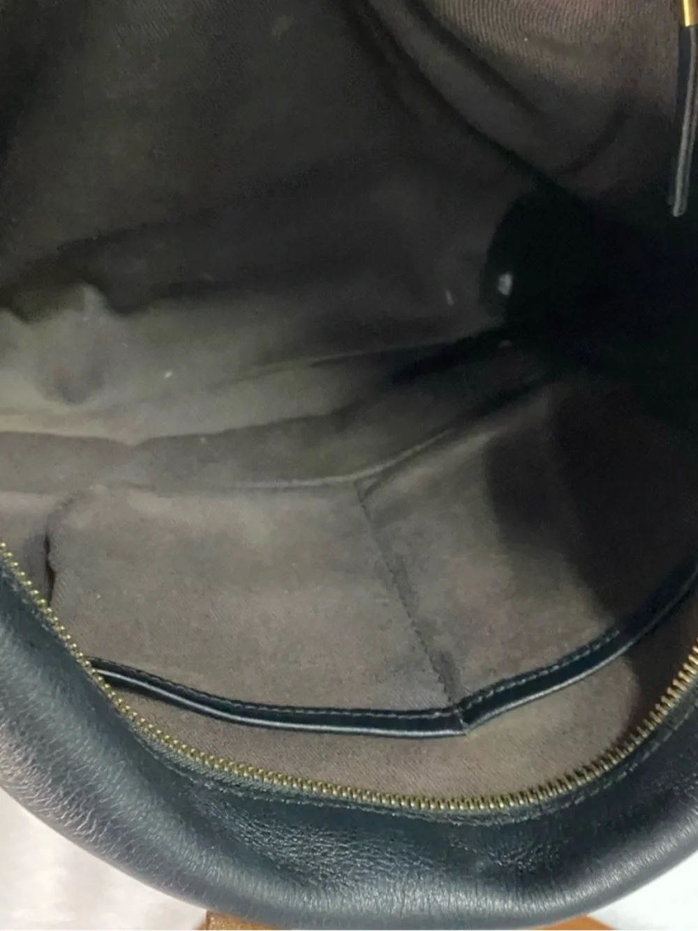 Madewell Black Tote with Brown Leather Straps